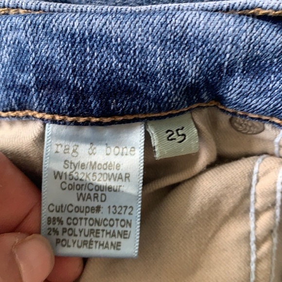 RAG&BONE Blue Wash Cate Mid-Rise Skinny Cut Jeans Size 25 - Picture 11 of 16